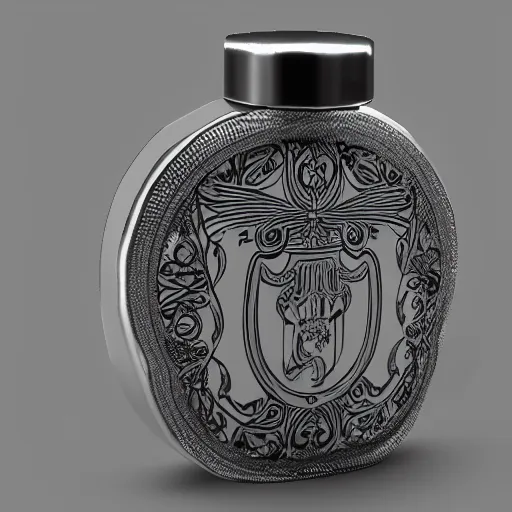 Prompt: transparent ancient magical potion flask engraved stallion, raytracing, caustics, orthographic 3d rendering