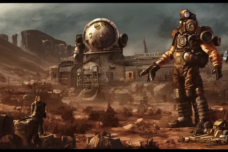 Image similar to beautiful matte masterpiece inspired by fallout : new vegas game, artstation,