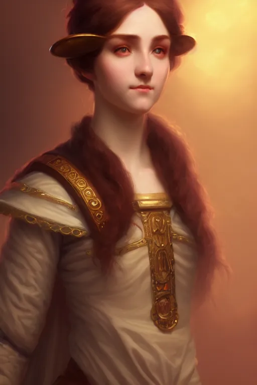 Image similar to a portrait of a fantasy bard, bored, illustration, soft lighting, soft details, painting oil on canvas by Edmund Blair Leighton and Charlie Bowater octane render trending on artstation d&d characters, 4k, 8k, HD