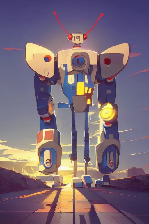 Image similar to metabots medabots medarotto medarot robot minimalist comics, behance hd by jesper ejsing, by rhads, makoto shinkai and lois van baarle, ilya kuvshinov, rossdraws global illumination ray tracing hdr radiating a glowing aura