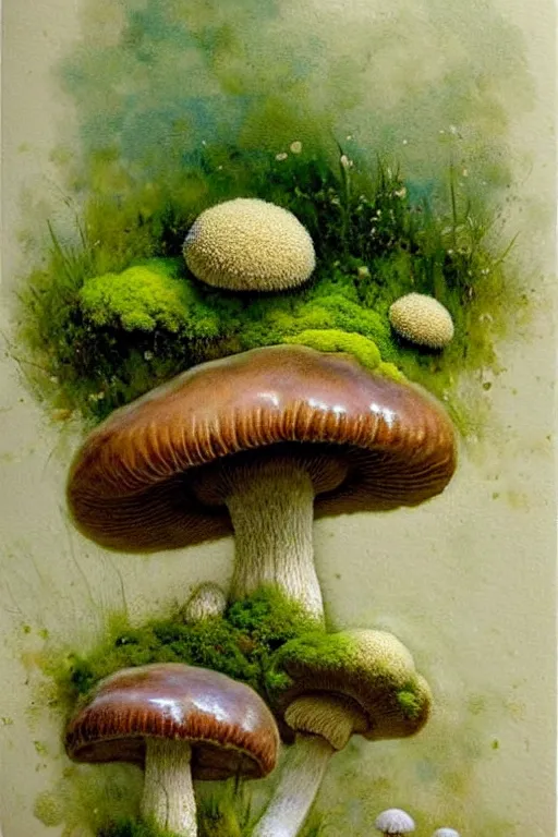Image similar to soft texture muted saturation!!!!!!!!!!! ( ( ( ( gouache giant flowers, giant mushrooms, moss granular dripping running. ) ) ) ) ) by jean baptiste monge!!!!!!!!!!!!!!!!!!!!!!!!!!!!!!