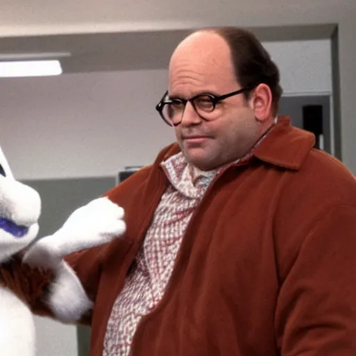 Image similar to George Costanza, trapped at the furry convention.