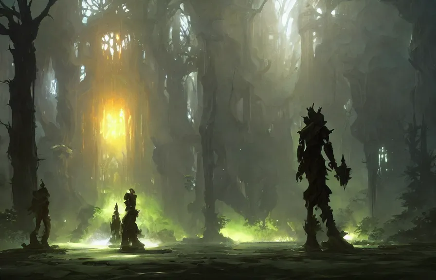 Prompt: greg manchess concept art of a the cyber elderwood dimension, key visual, ambient lighting, highly detailed, digital painting, artstation, concept art, sharp focus, by makoto shinkai and akihiko yoshida and hidari and wlop and greg rutkowski