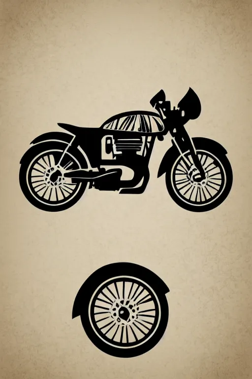 Image similar to minimalist boho style art of a motorbike, illustration, vector art