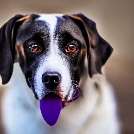 Image similar to a dog with a purple eye, 4k, winning awards, HD