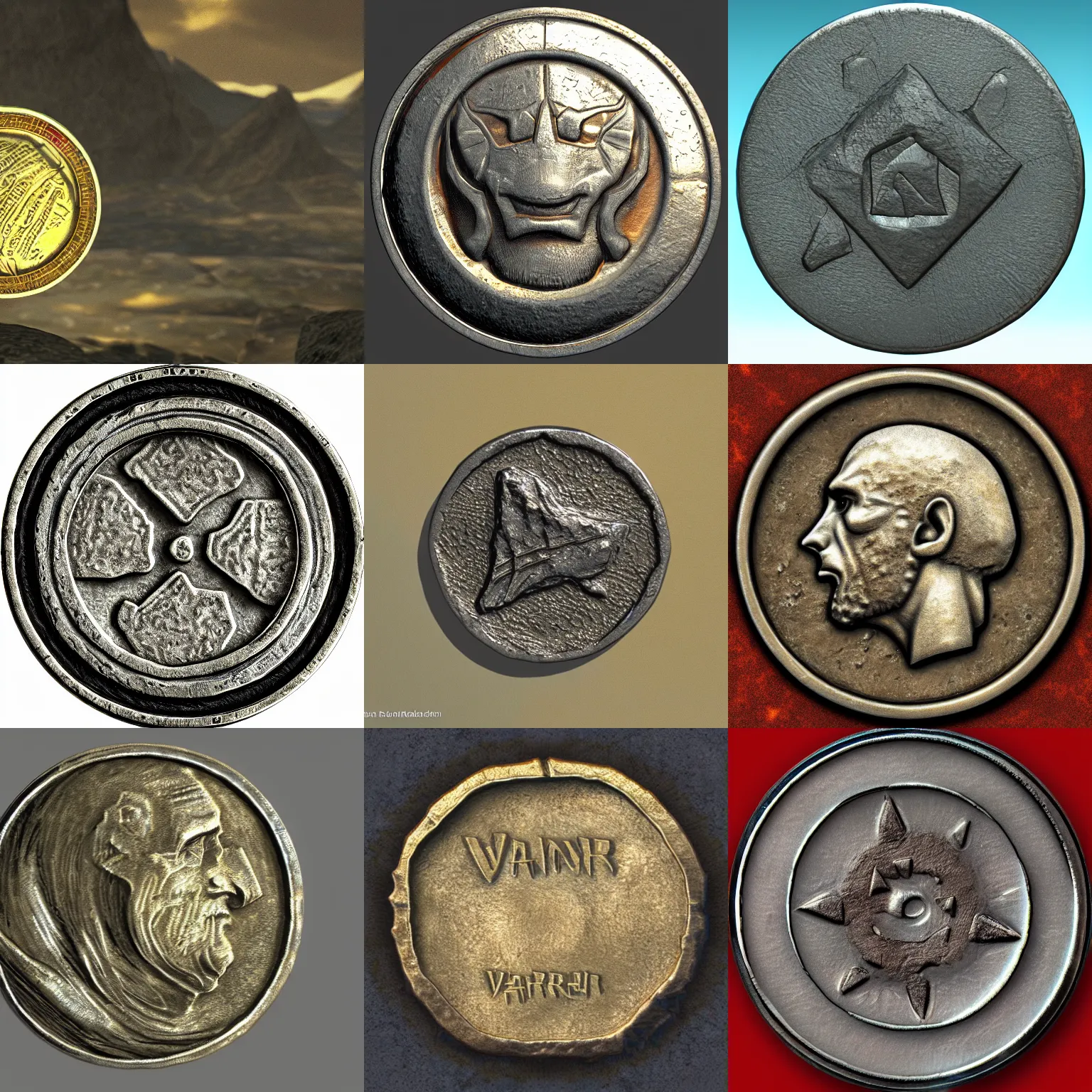 Image similar to a coin from Vvardenfell, ultra realistic, highly detailed, 4k quality photo