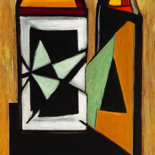 Image similar to cubism bottle of whiskey