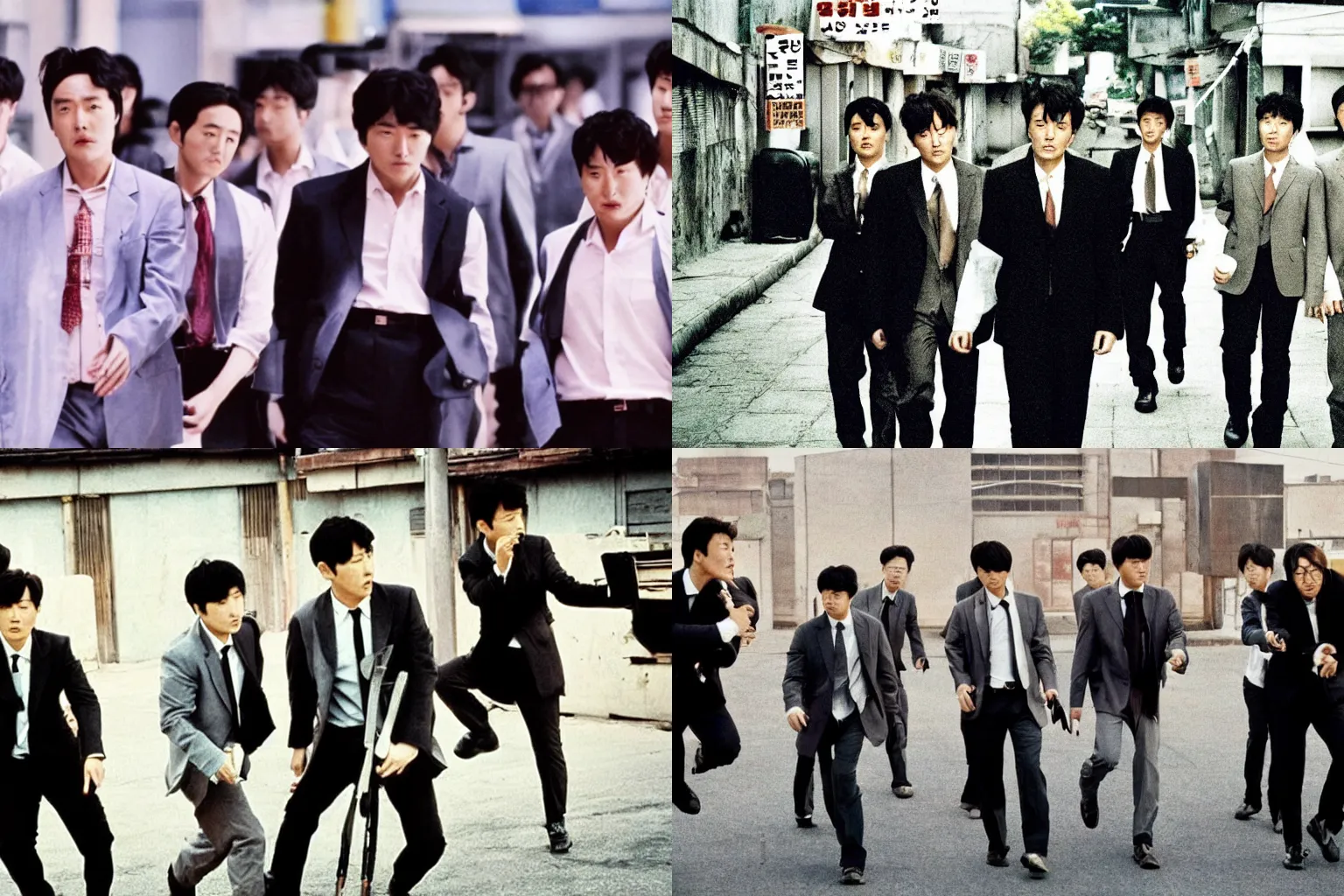 Prompt: korean film still from korean adaptation of reservoir dogs