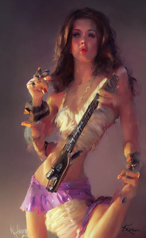 Image similar to rockstar girl on stage. by konstantin razumov, by william - adolphe bouguerea, pixar, artstation trending, concept art, digital art, digital painting, dramatic lighting, sharp focus, highly detailed, vxf movie, cinematic