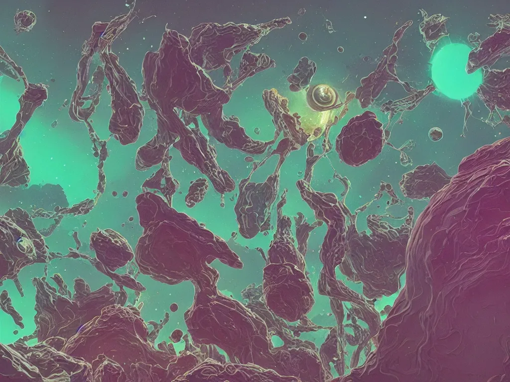 Prompt: it came from outer space by Beeple, vivid color hues:4, a 8k instax film rendered in Unreal Engine:2, collaboration between Zdzisław Beksiński and Salvador Dalí:2, a micrograph of mutant chlorociboria spores and hyphae:2, interstellar earthstar geastrum enigma:3, blur, gray, bokeh:-2