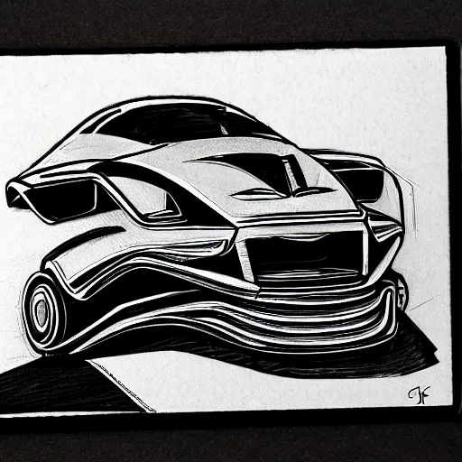 Prompt: futuristic vehicle concept, etch a sketch art