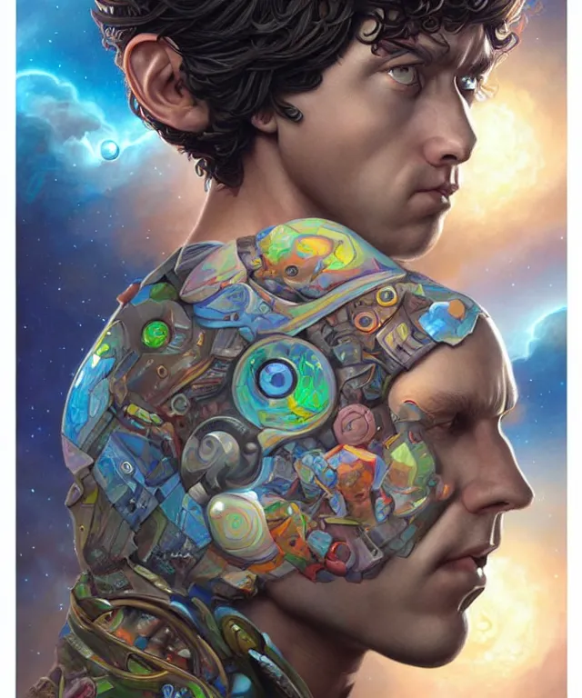 Image similar to a male earth elemental portrait, pixar style by tristan eaton stanley artgerm and tom bagshaw