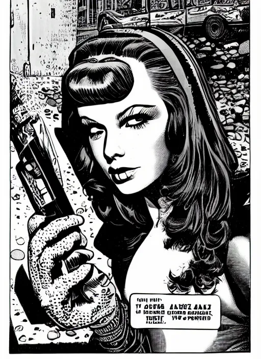 Image similar to a portrait of a pretty sewer punk young lady by al feldstein