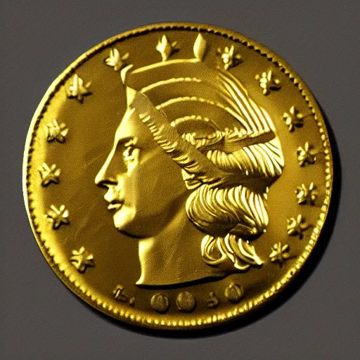 Prompt: a golden blank coin