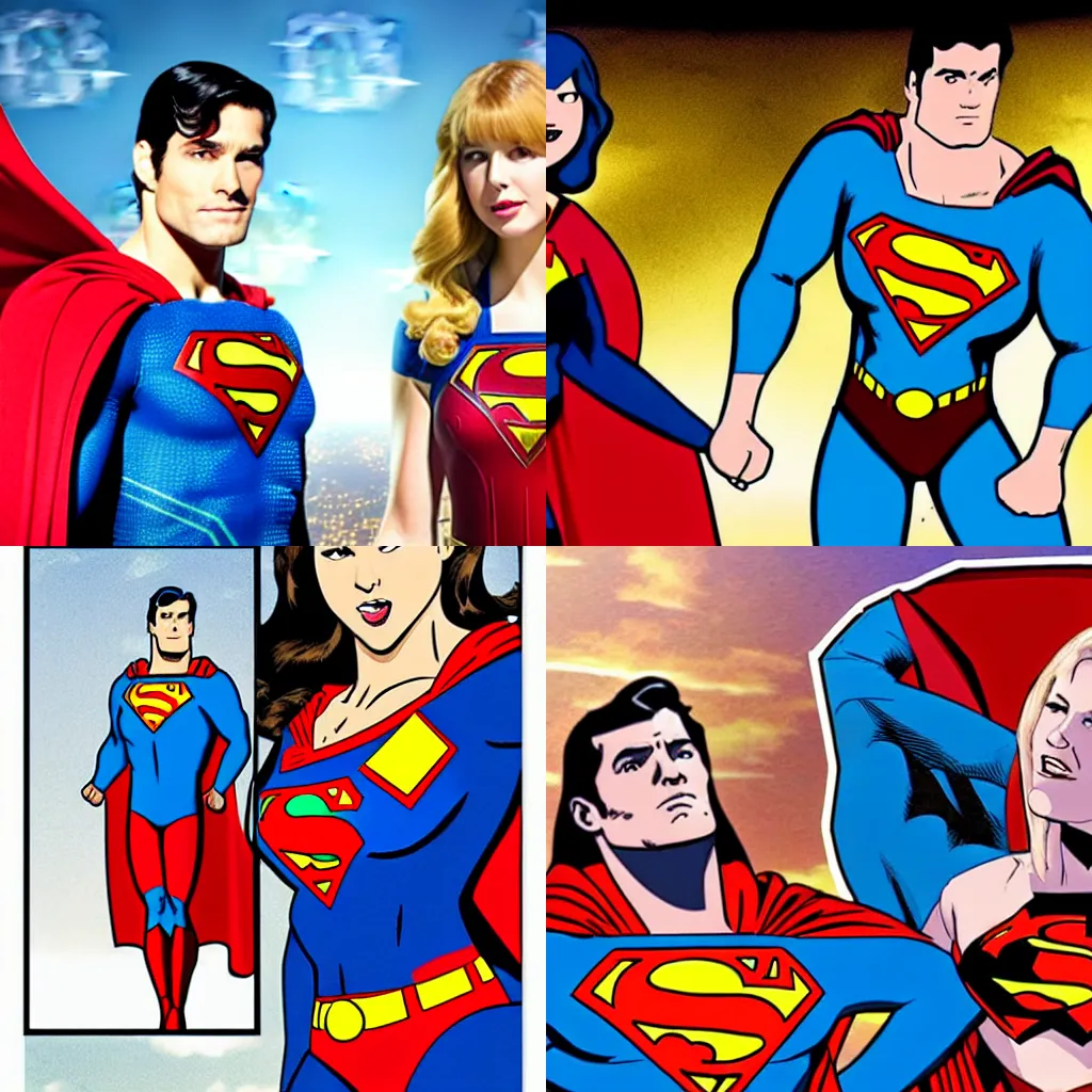Prompt: Superman vs. Supergirl, epic rap battle