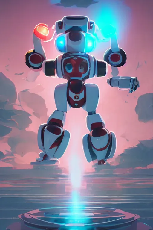 Image similar to metabots medabots medarotto medarot robot minimalist comics, behance hd by jesper ejsing, by rhads, makoto shinkai and lois van baarle, ilya kuvshinov, rossdraws global illumination ray tracing hdr radiating a glowing aura