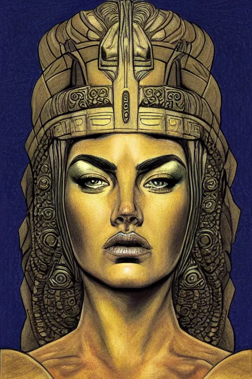 Prompt: The Godess Hera looking angry, detailed armor, portrait, highly detailed, colored pencil, beautiful face, symmetric face, cinematic, art by Hergé