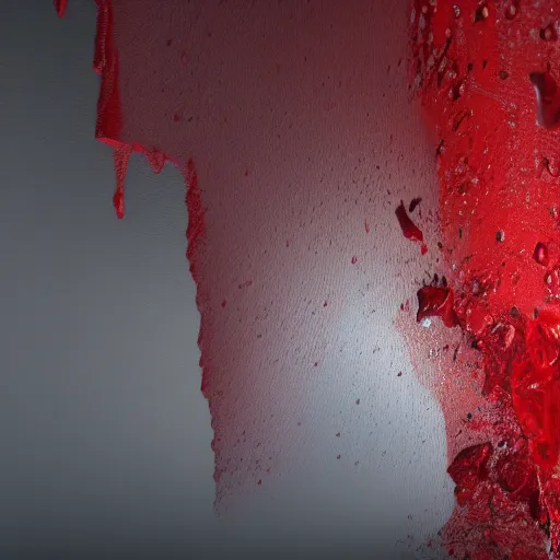 Prompt: waterfall of blood from the tv, hyperrealistic, high render, hyperdetalied, 8k,