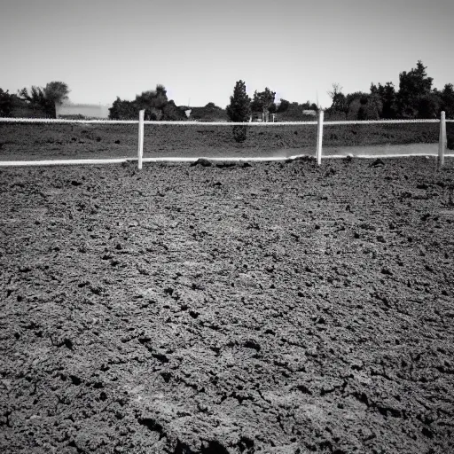 Image similar to a bright light covering the sky, dirt ground, dust, taken on a ww 2 camera, very high bloom ammount, realistic.