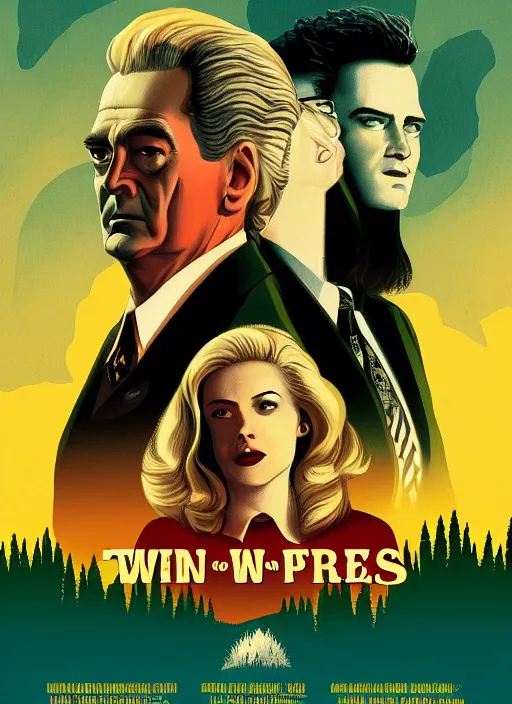 Image similar to twin peaks movie poster art by mike saputo