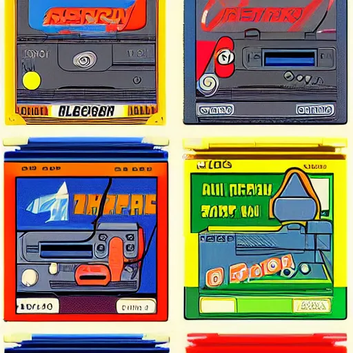 Image similar to a retro game cartridge label art