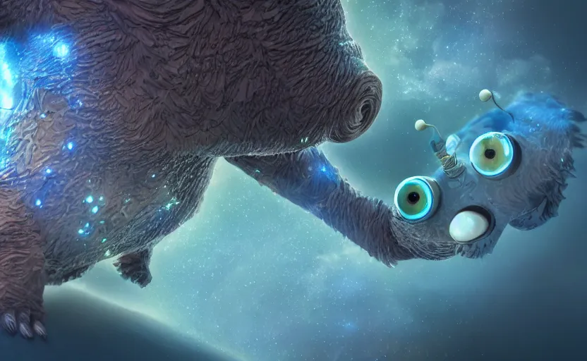 Image similar to microscopic tardigrades world, water bear, concept art, intricate details, highly detailed, photorealistic, disney pixar, octane render, iridescent, anime, 8 k