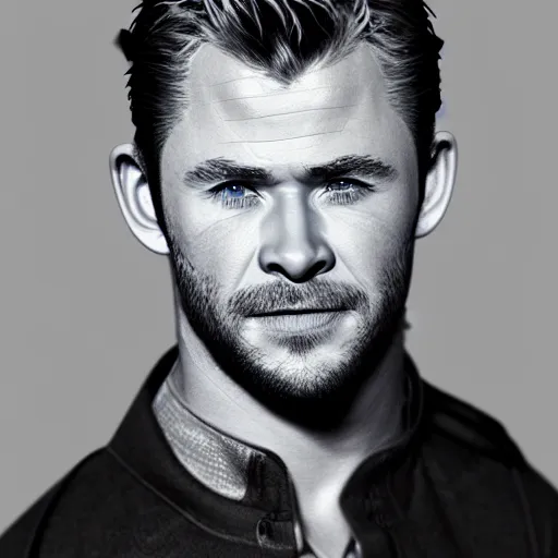 Image similar to Chris Hemsworth and Tom Hiddleston crossbreed, rendered in 3D by Xie Boli, trending on artstation, 4k, 8k, photorealistic imagery, photorealistic details, intricate, highly detailed