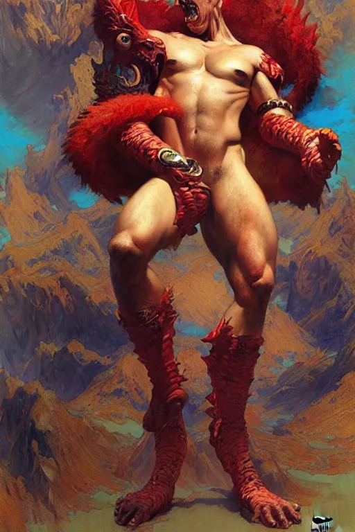Image similar to monster, character design, ming dynasty, colorful, painting by gaston bussiere, craig mullins, j. c. leyendecker, tom of finland