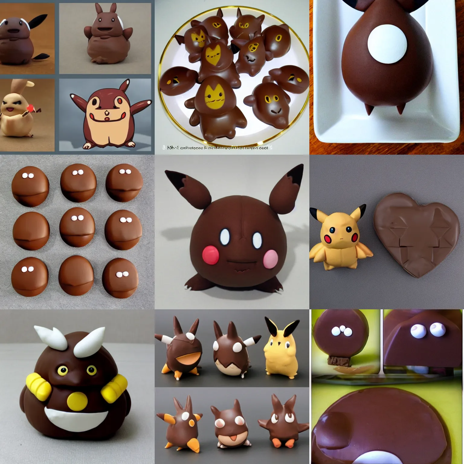 Prompt: chocolate pokemon ditto