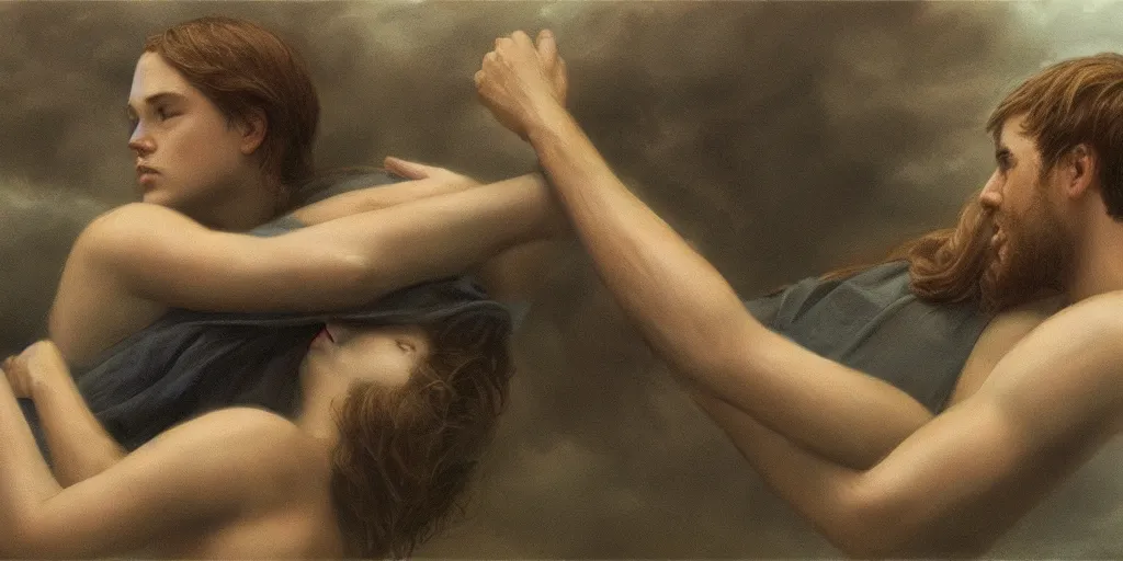 Prompt: Concept Art of cinematography of Terrence Malick film by William Godward