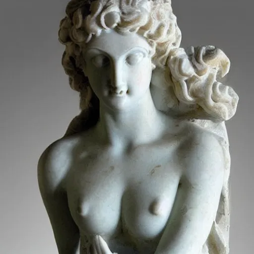 Image similar to greek goddess marble statue, modest