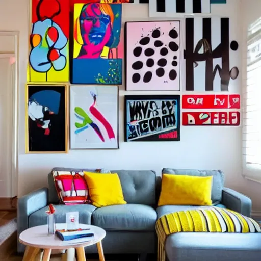 Prompt: pop - art themed room