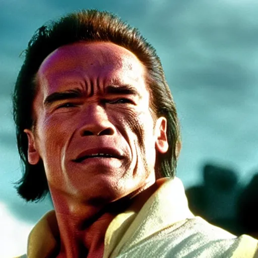 Image similar to Arnold Schwarzenegger as samurai , an film still