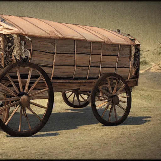 Prompt: Bullwagon, 4k, hyper detailed