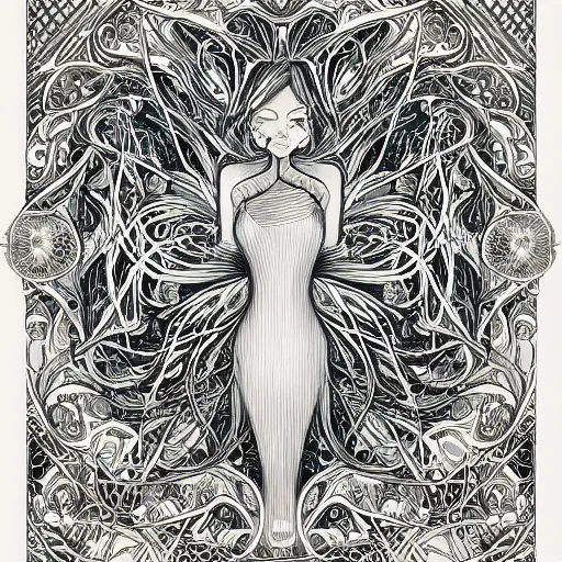 Image similar to the portrait of a bulb of garlic that resembles an unimaginably beautiful, graceful, elegant, and sophisticated young minority woman, an ultrafine detailed illustration by james jean, intricate linework, bright colors, final fantasy, behance contest winner, vanitas, angular, altermodern, unreal engine 5 highly rendered, global illumination, radiant light, detailed and intricate environment