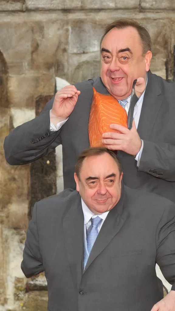 Image similar to alex salmond as a salmon