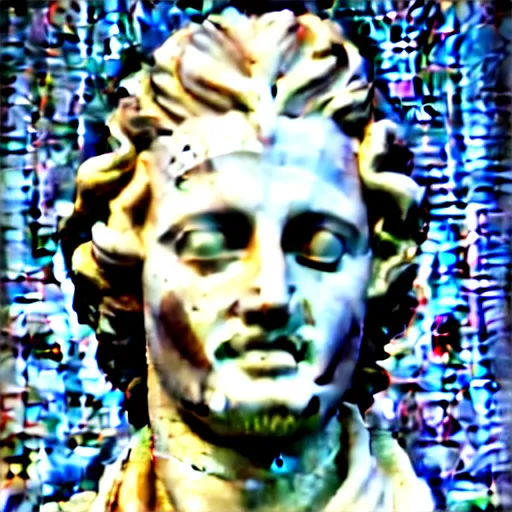 Image similar to johnny depp as a greek marble statue