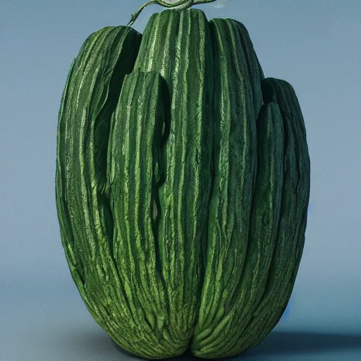 Prompt: hyperrealistic film still of benedict cumberbatch disguised as a giant cucumber lifeform, stunning 3 d render, inspired by istvan sandorfi & greg rutkowski & unreal engine, perfect symmetry, dim volumetric cinematic lighting, 8 k octane comprehensive render, extremely hyper - detailed, incredibly lifelike attributes, intricate, real flesh texture, masterpiece, artstation, stunning,