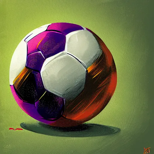 Image similar to illustration of a soccer ball by alena aenami and annato finnstark