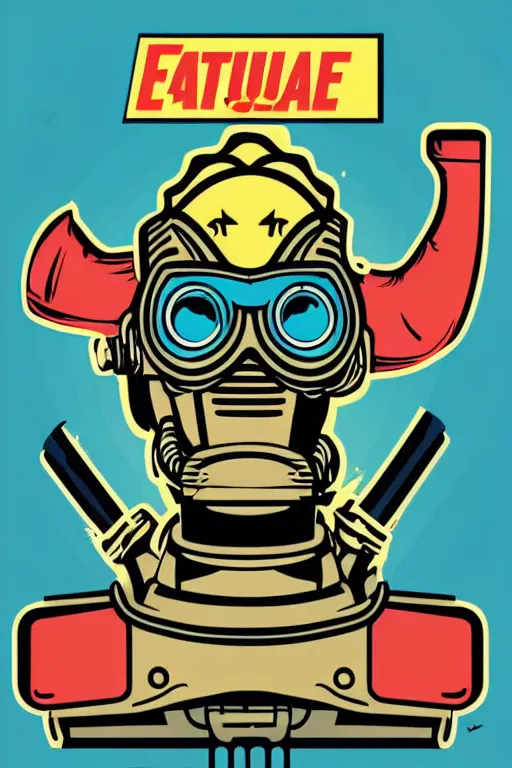 Image similar to fallout 7 6 retro futurist illustration art by butcher billy, sticker, colorful, illustration, highly detailed, simple, smooth and clean vector curves, no jagged lines, vector art, smooth andy warhol style