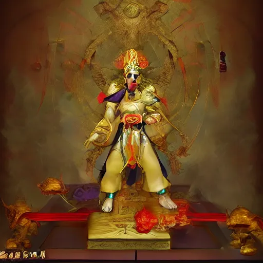 Prompt: heresy of a golden core demonic path taoist, by Feng Zhu