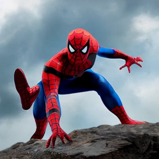 Image similar to Sir David Attenborough as Spider-Man