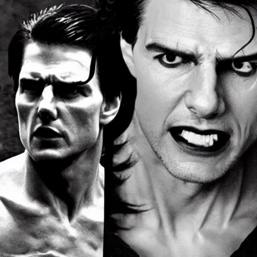 Image similar to tom cruise as frankenstein, black and white