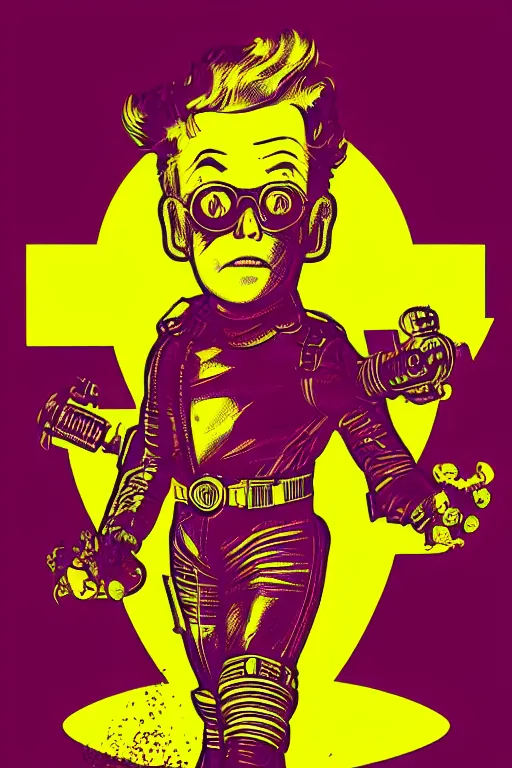 Image similar to fallout 7 6 retro futurist illustration art by butcher billy, sticker, colorful, illustration, highly detailed, simple, smooth and clean vector curves, no jagged lines, vector art, smooth andy warhol style