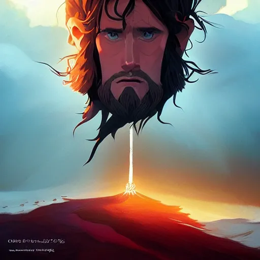 Image similar to face icon stylized minimalist the lord of the rings : the fellowship of the ring 2 0 0 1, loftis, cory behance hd by jesper ejsing, by rhads, makoto shinkai and lois van baarle, ilya kuvshinov, rossdraws global illumination