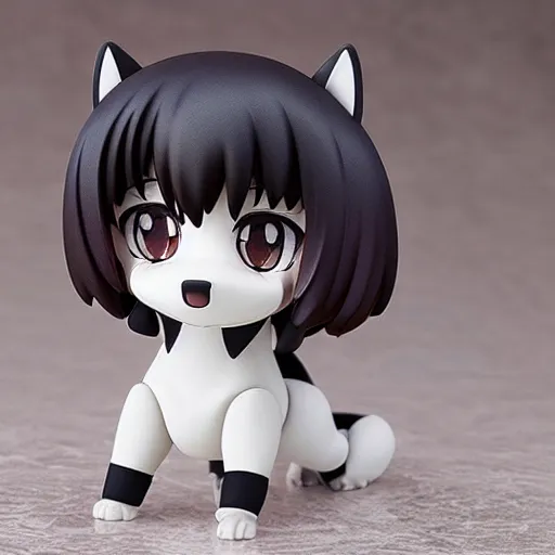 Prompt: fur dog, nendoroid, figurine, detailed product photo