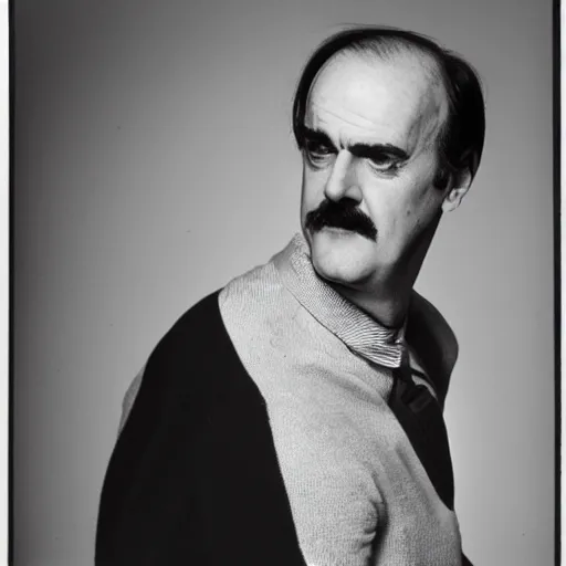 Prompt: a photograph of john cleese by man ray