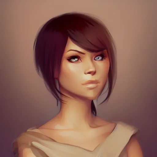 Image similar to Portrait of young Boxxy with sidebuzzed haircut, slight nerdy smile, elegant, digital painting, artstation, concept art, smooth, sharp focus, illustration, art by artgerm and greg rutkowski and alphonse mucha