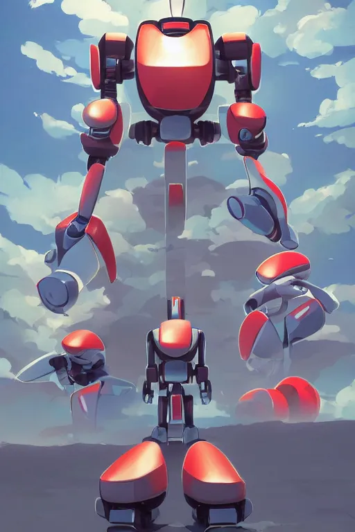 Image similar to metabots medabots medarotto medarot robot minimalist comics, behance hd by jesper ejsing, by rhads, makoto shinkai and lois van baarle, ilya kuvshinov, rossdraws global illumination ray tracing hdr radiating a glowing aura