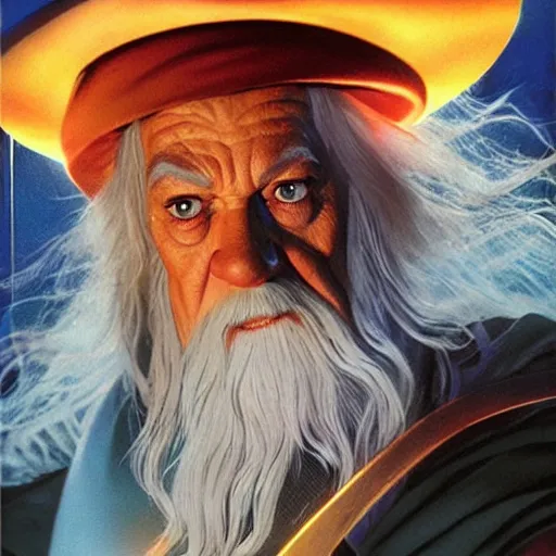 Image similar to comic book cover for'gandalf goes to mcdonalds ', art by alex ross